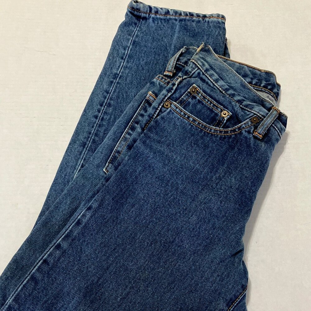 High waist vintage jeans code bleu Japan unisex style